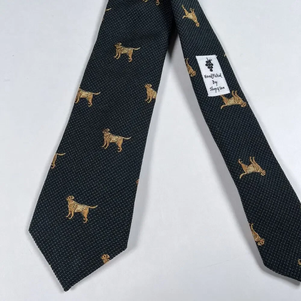 Vineyard Vines Boys Necktie Lot Whale Dog Golden Retriever Wool Silk One NWT